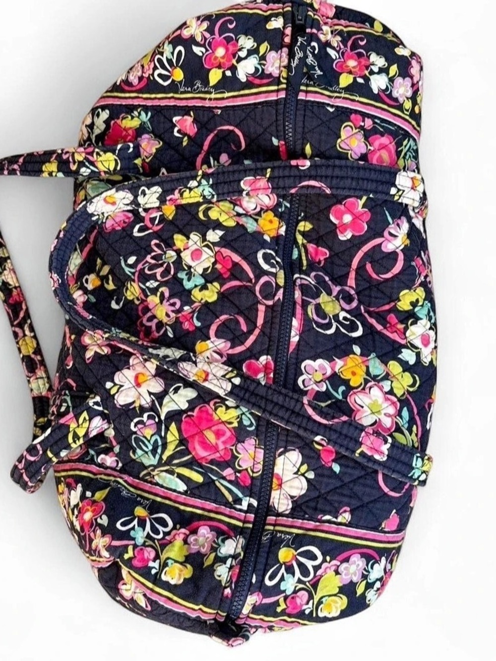 Vera Bradley Floral Backpack in Black & Pink
